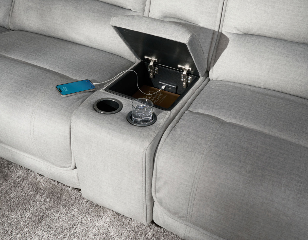 Olsen 6-Piece Dual-Power Zero-Gravity Reclining Sectional, Silver from Steve Silver - Luna Furniture
