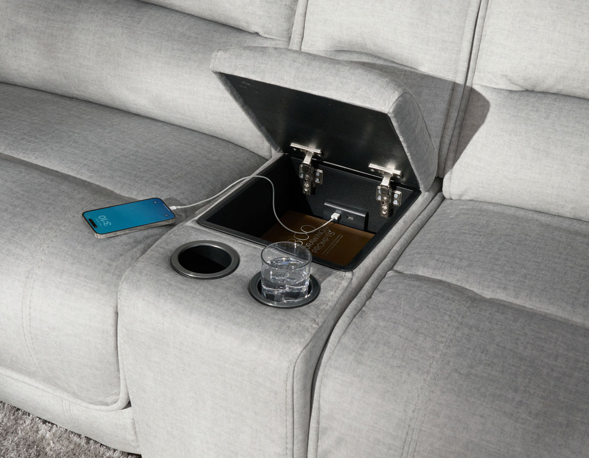 Olsen 6-Piece Dual-Power Zero-Gravity Reclining Sectional, Silver from Steve Silver - Luna Furniture