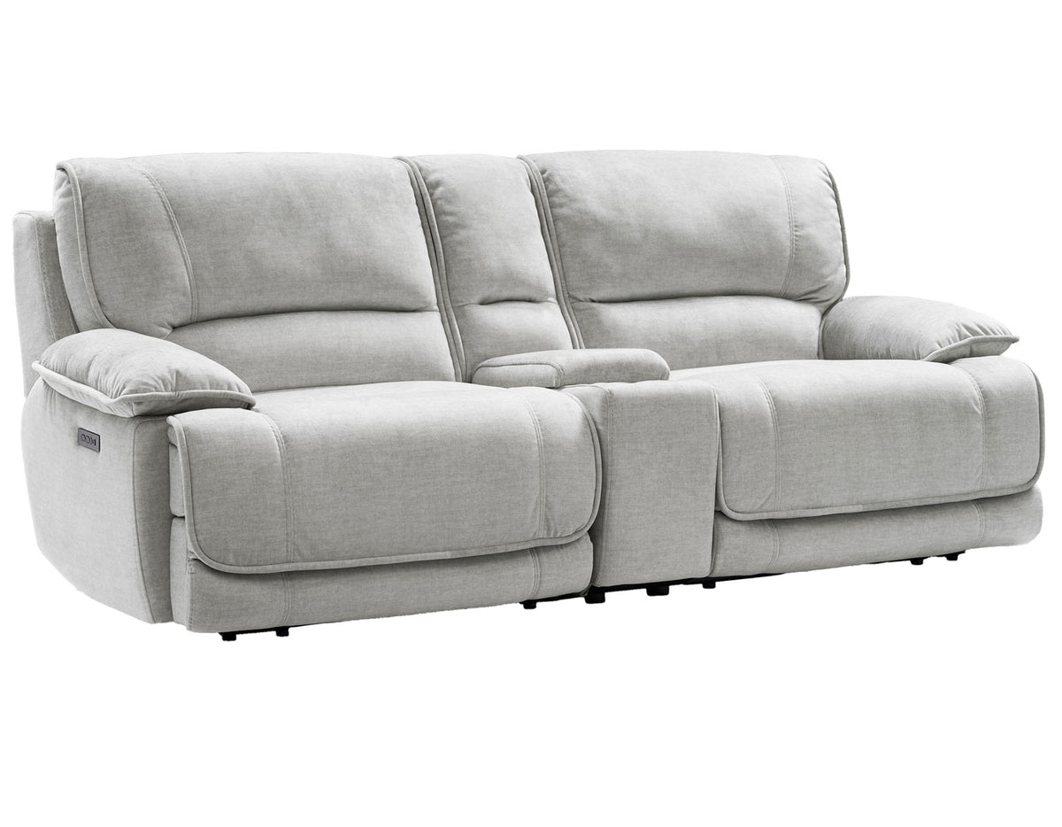 Olsen 3-Piece Dual-Power Reclining Set, Silver – Sofa, Loveseat, Recliner from Steve Silver - Luna Furniture