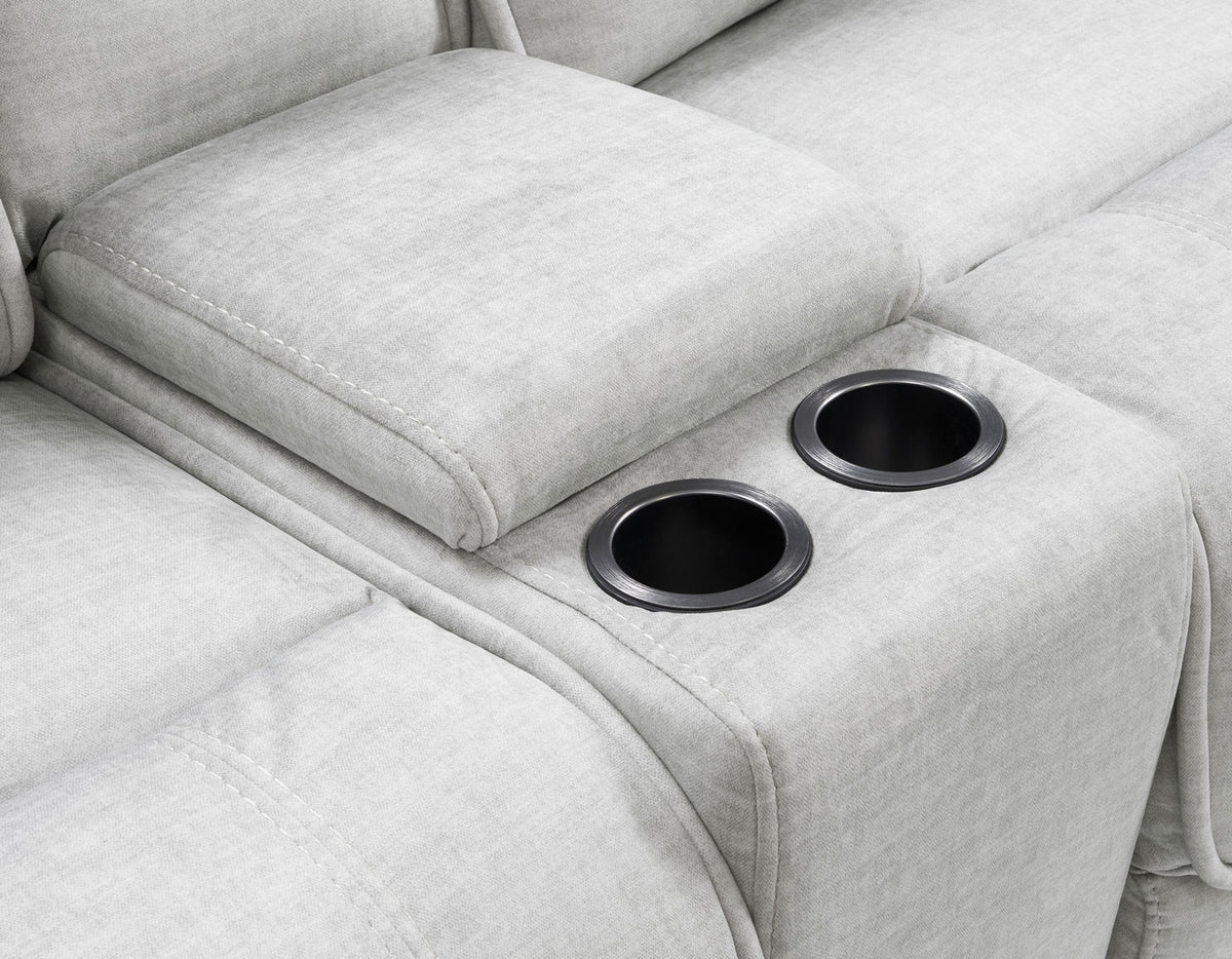Olsen 3-Piece Dual-Power Reclining Set, Silver – Sofa, Loveseat, Recliner from Steve Silver - Luna Furniture