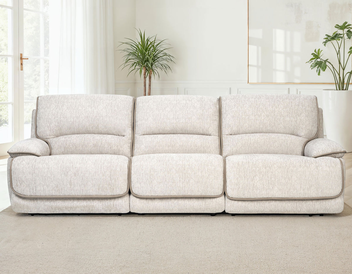 Olsen 3-Piece Dual-Power Reclining Set, Dove – Sofa, Loveseat, Recliner from Steve Silver - Luna Furniture