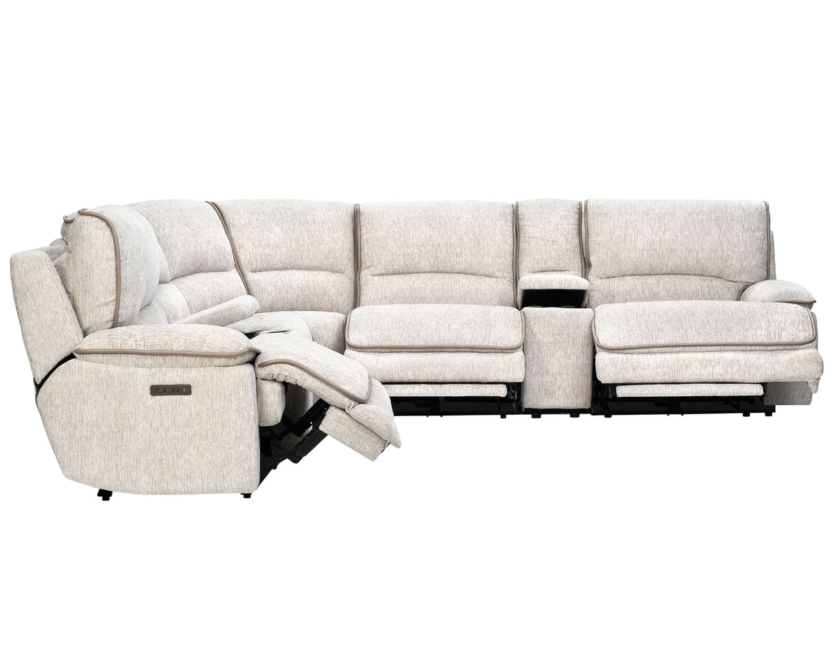 Olsen 6-Piece Dual-Power Zero-Gravity Reclining Sectional, Dove from Steve Silver - Luna Furniture
