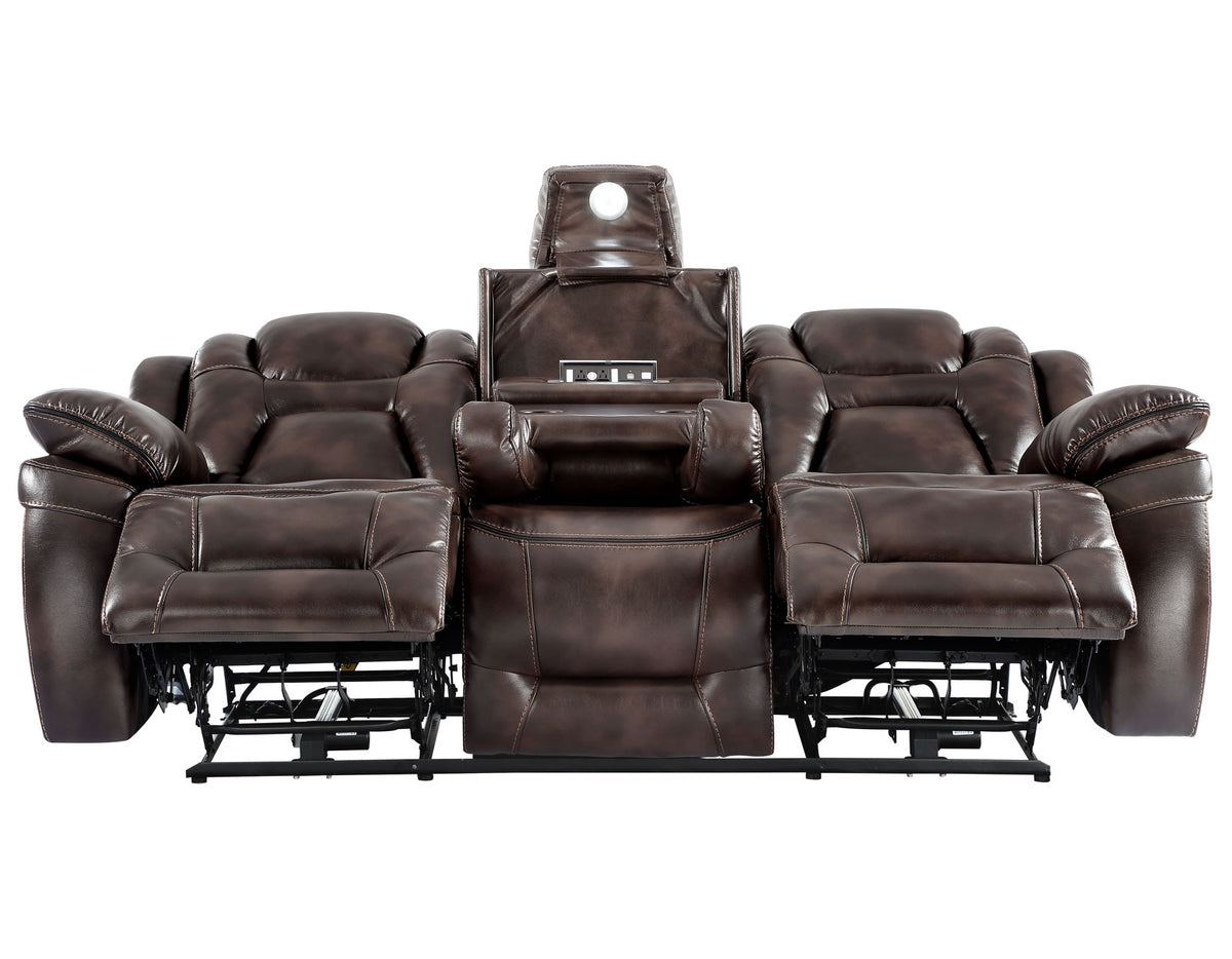 Oportuna Coffee Dual-Power Reclining Sofa w/Drop-Down Table from Steve Silver - Luna Furniture