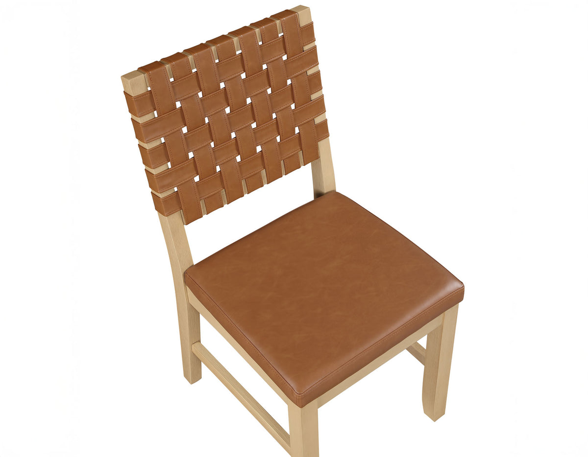 Reid Camel Vegan Leather 30″ Bar Stool, Sand Finish, Set of 2 from Steve Silver - Luna Furniture