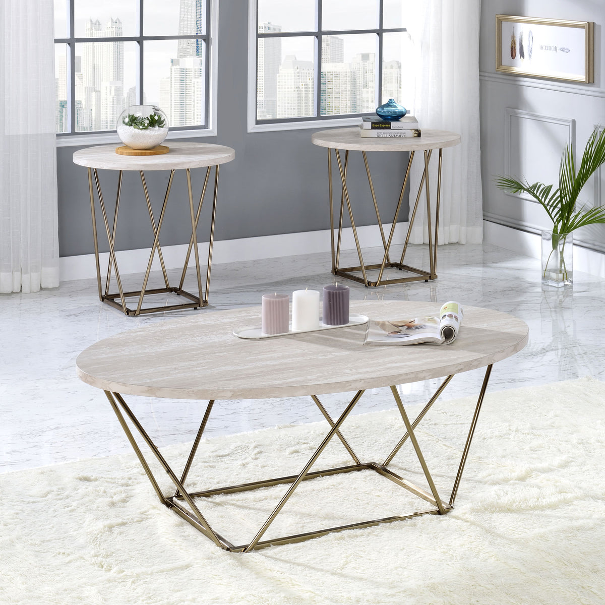 Rowyn 3-Pack Set(Pack Includes Cocktail Table & 2 End Tables) from Steve Silver - Luna Furniture