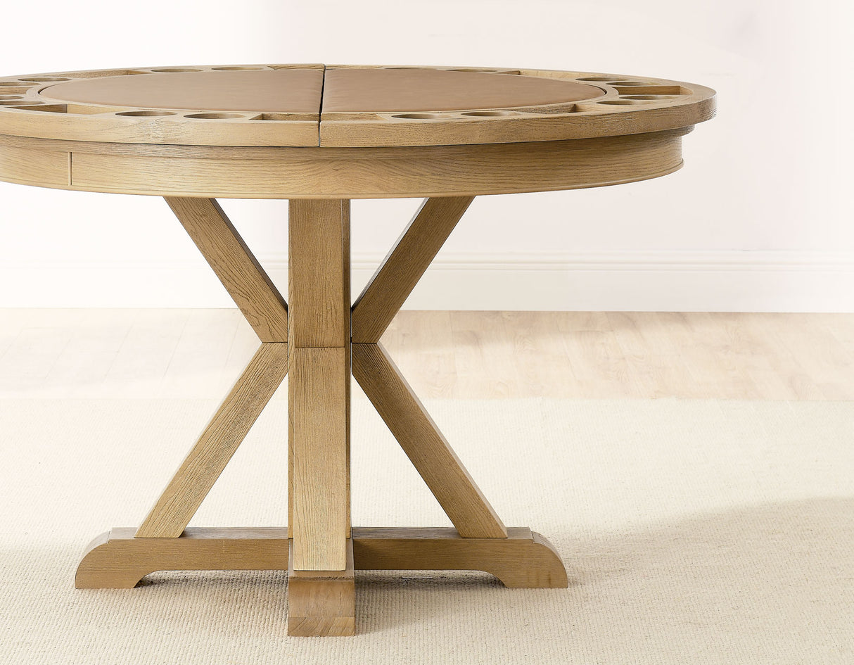 Rylie 6-Piece Game Dining Set, Natural Finish from Steve Silver - Luna Furniture