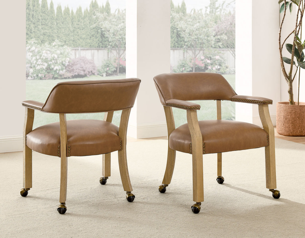 Rylie 6-Piece Game Dining Set, Natural Finish from Steve Silver - Luna Furniture