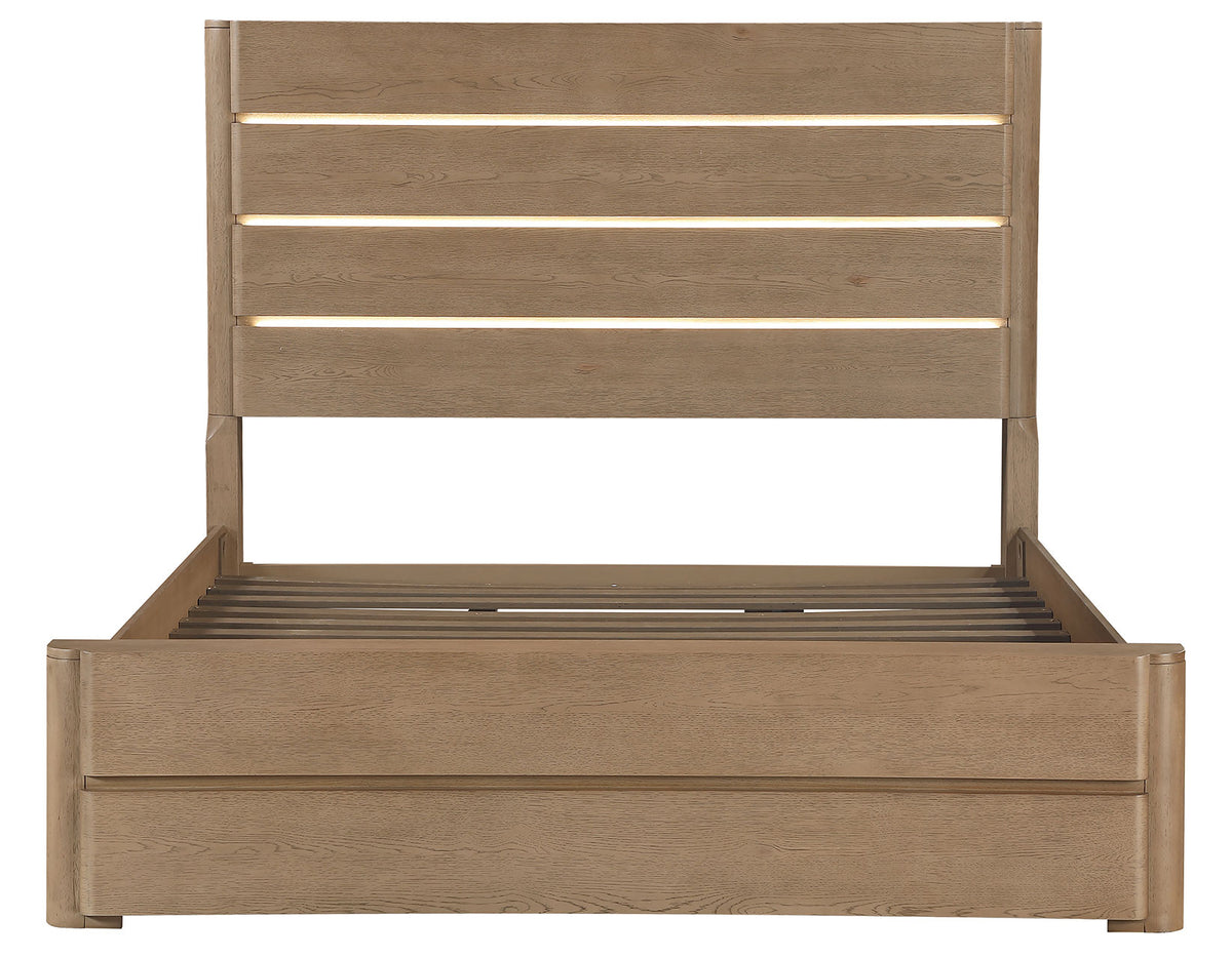 Theo Brown Queen Panel Bed with LED Strips from Steve Silver - Luna Furniture