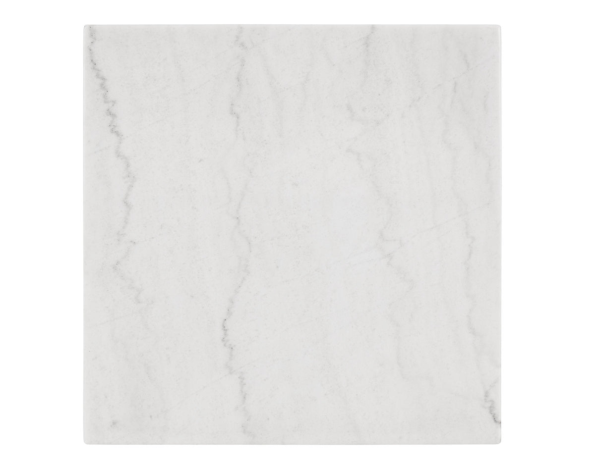 Vida, End Table, White Marble Top, Black from Steve Silver - Luna Furniture