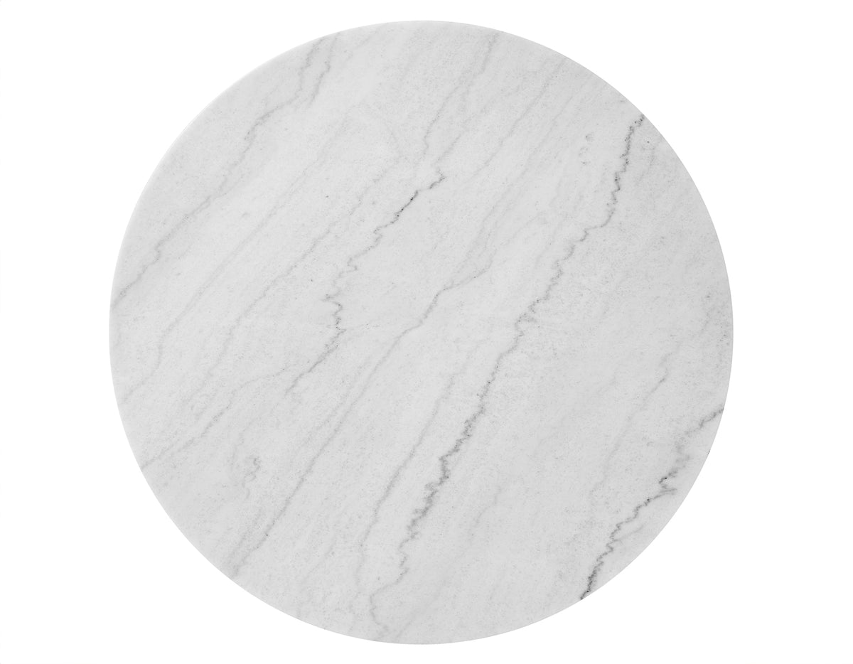 Vida 48″ Round White Marble Dining Table from Steve Silver - Luna Furniture