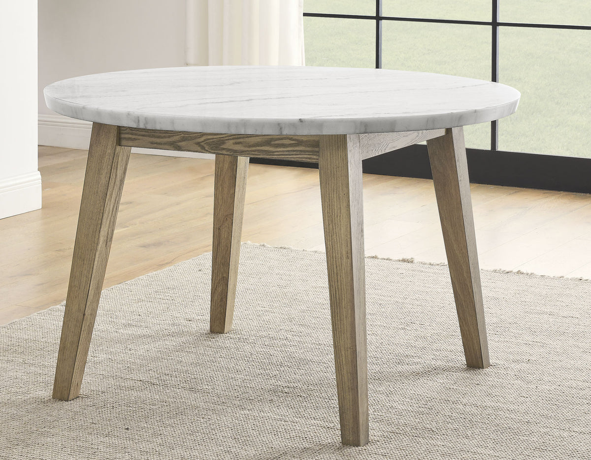 Vida 48″ Round White Marble Dining Table from Steve Silver - Luna Furniture