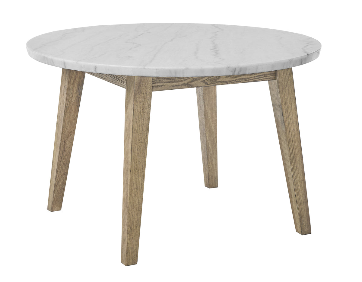 Vida 48″ Round White Marble Dining Table from Steve Silver - Luna Furniture