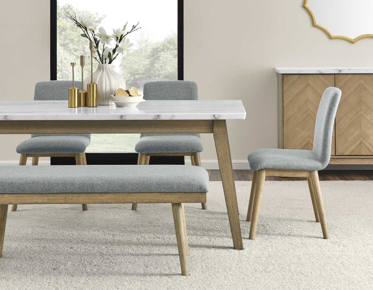 Vida 72″ White Marble Top Dining Table from Steve Silver - Luna Furniture