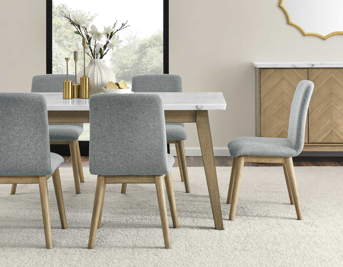 Vida 72″ White Marble Top Dining Table from Steve Silver - Luna Furniture