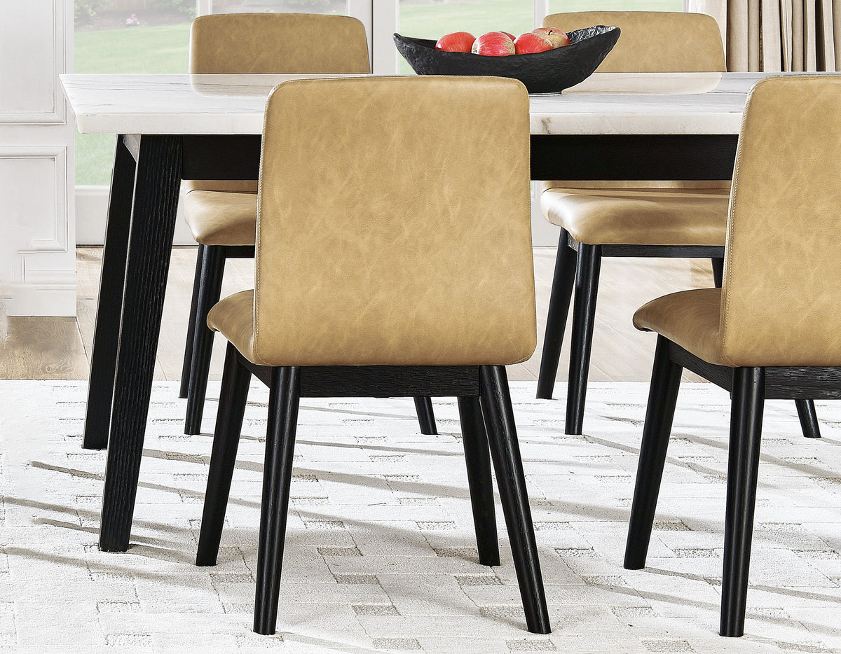 Vida Sand Vegan Leather Side Chair, Sand, Set of 2 from Steve Silver - Luna Furniture