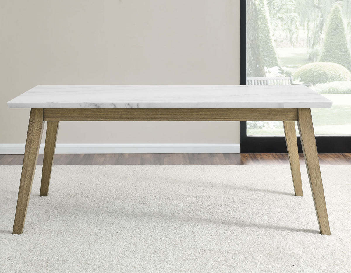 Vida 72″ White Marble Top Dining Table from Steve Silver - Luna Furniture