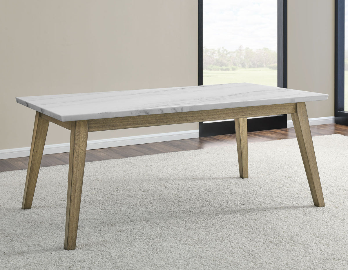 Vida 72″ White Marble Top Dining Table from Steve Silver - Luna Furniture