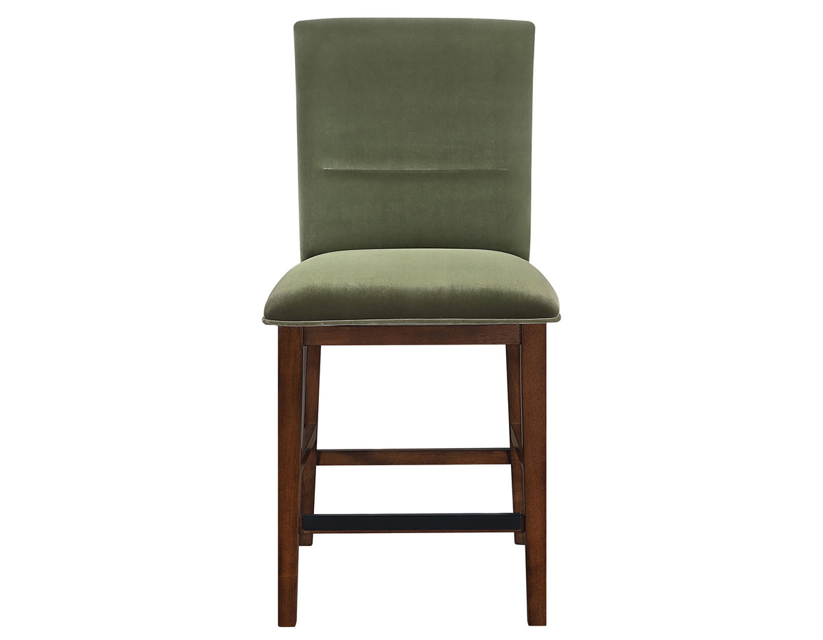 Zen 24″ Counter Chair, Green Velvet, Set of 2 from Steve Silver - Luna Furniture