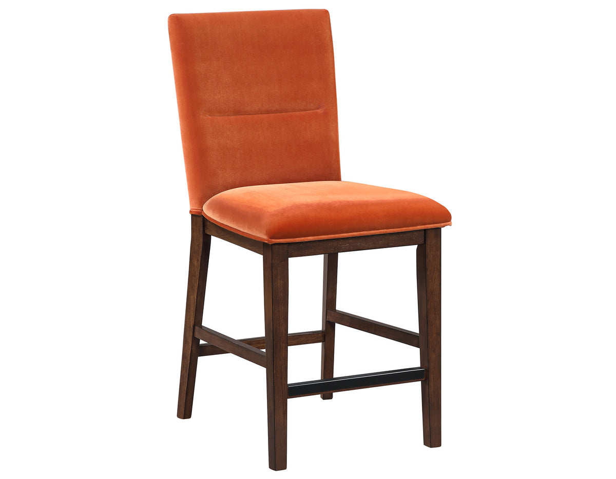 Zen 24″ Counter Chair, Orange Velvet, Set of 2 from Steve Silver - Luna Furniture