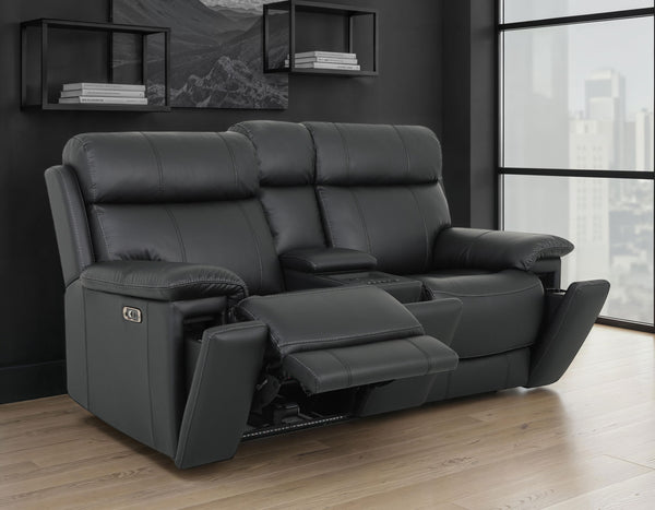 Zenith Power Home Theater Reclining Console Loveseat, Built-in Speakers, Vibration