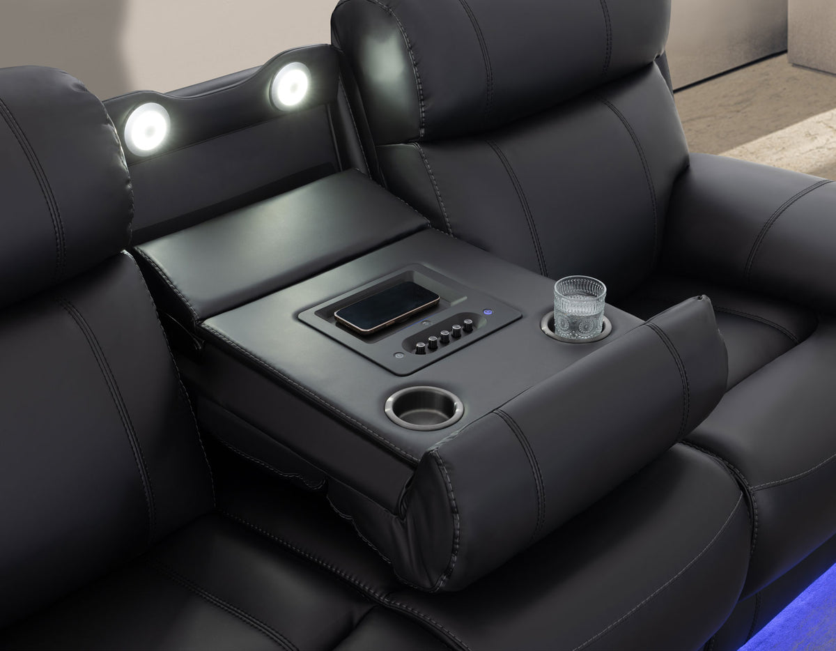 Zenith 3-Piece Power Home Theater Reclining Set with Built-in Speakers, Lighting and Vibration from Steve Silver - Luna Furniture
