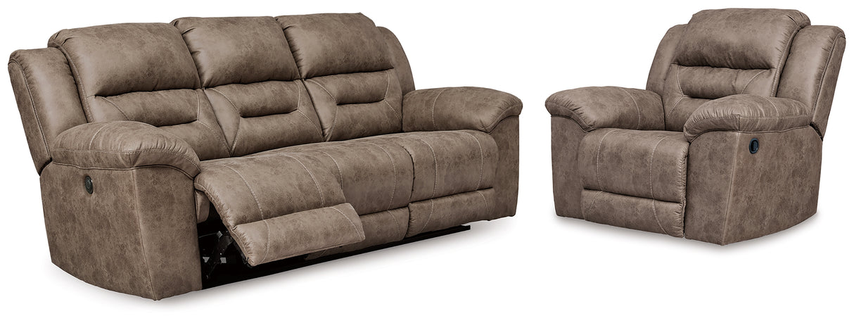 Stoneland Power Reclining Sofa and Manual Recliner from Ashley - Luna Furniture