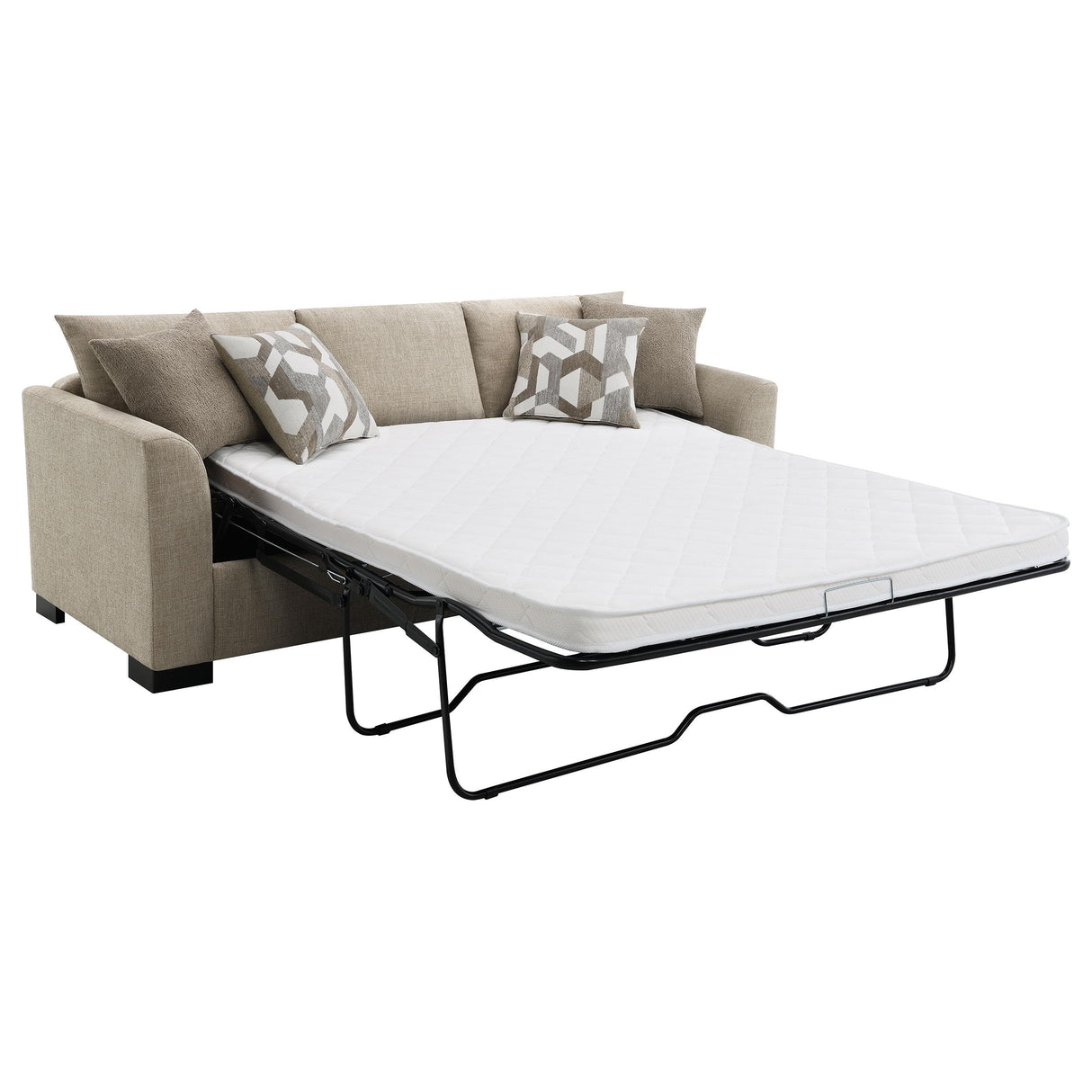 Storey Camel Upholstered Sleeper Sectional Chaise Sofa from Coaster - Luna Furniture