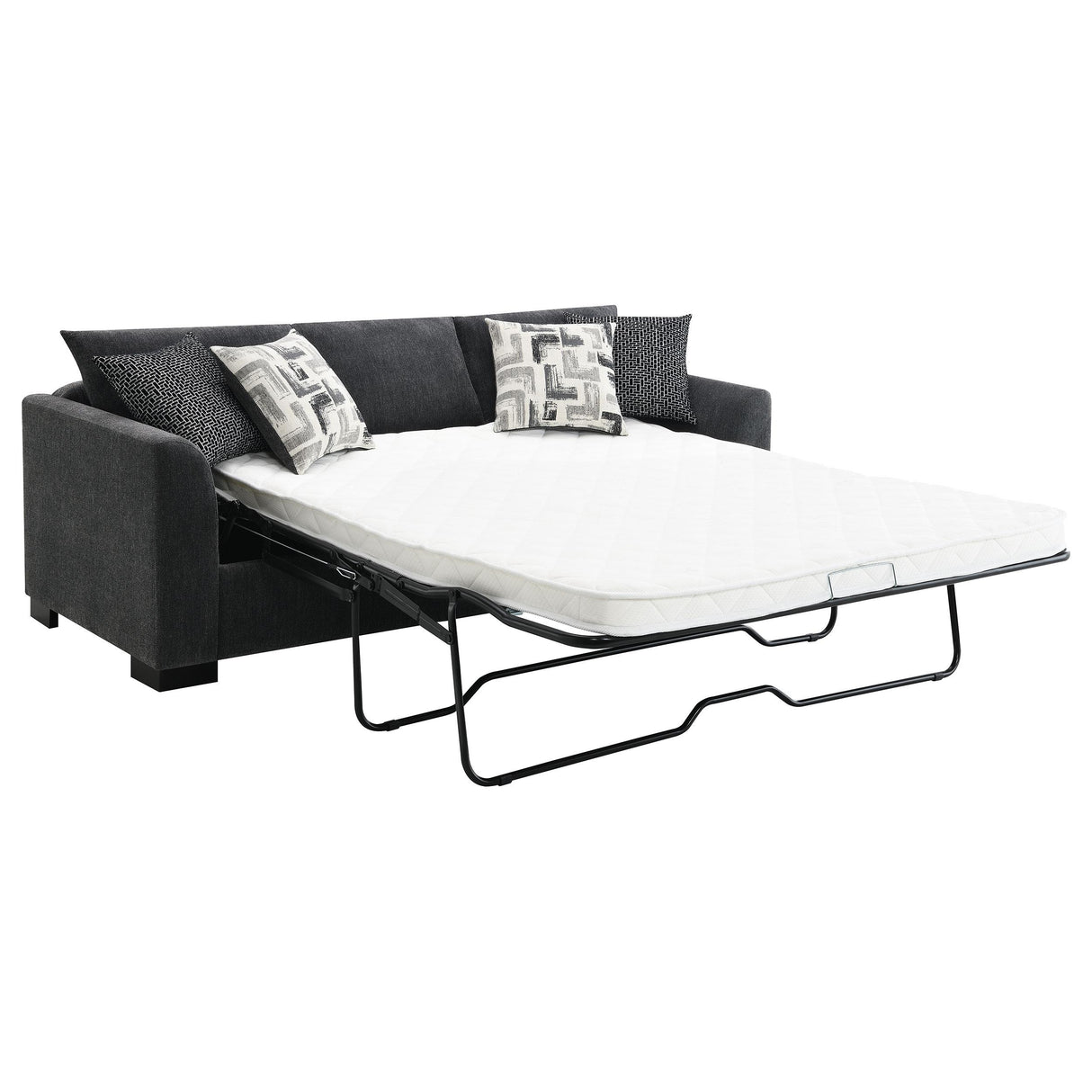 Storey Dark Gray Upholstered Sleeper Sectional Chaise Sofa from Coaster - Luna Furniture