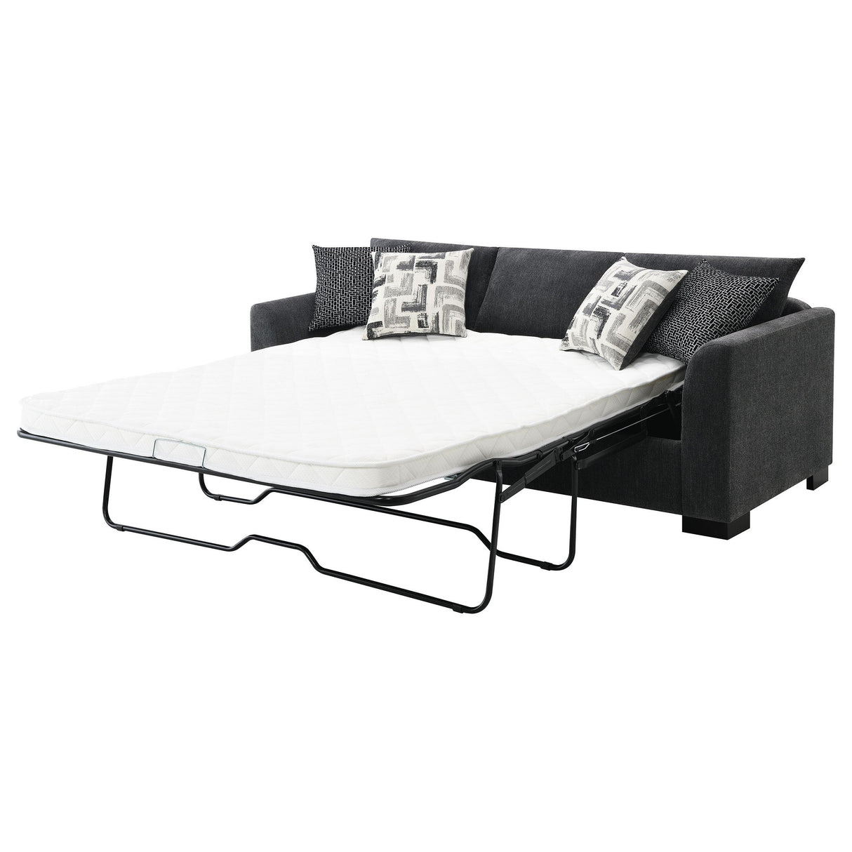 Storey Dark Gray Upholstered Sleeper Sectional Chaise Sofa from Coaster - Luna Furniture