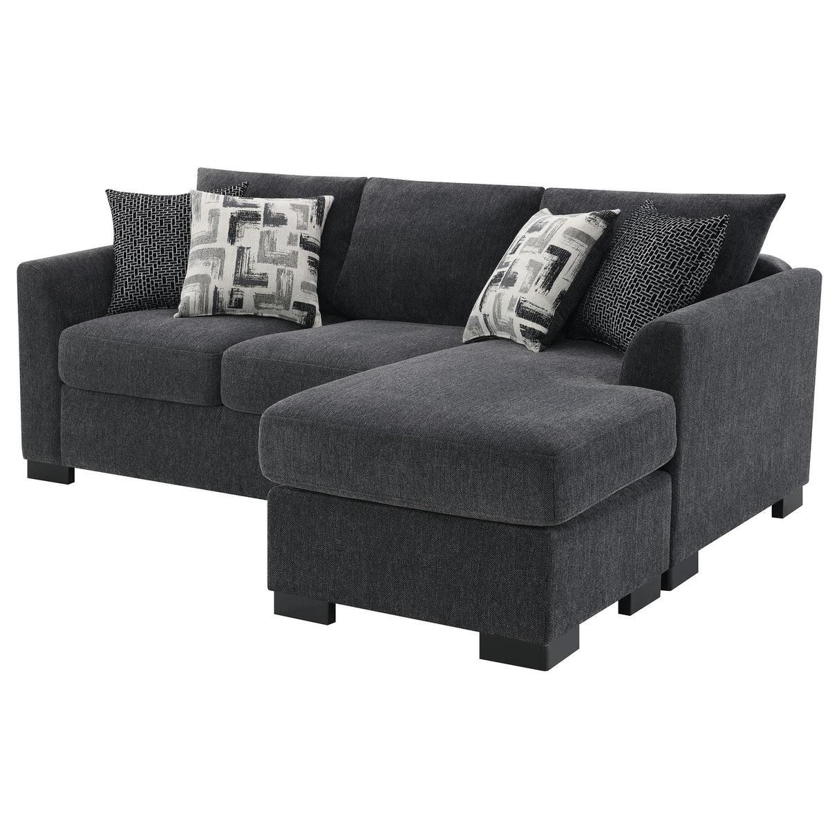 Storey Dark Gray Upholstered Sleeper Sectional Chaise Sofa from Coaster - Luna Furniture