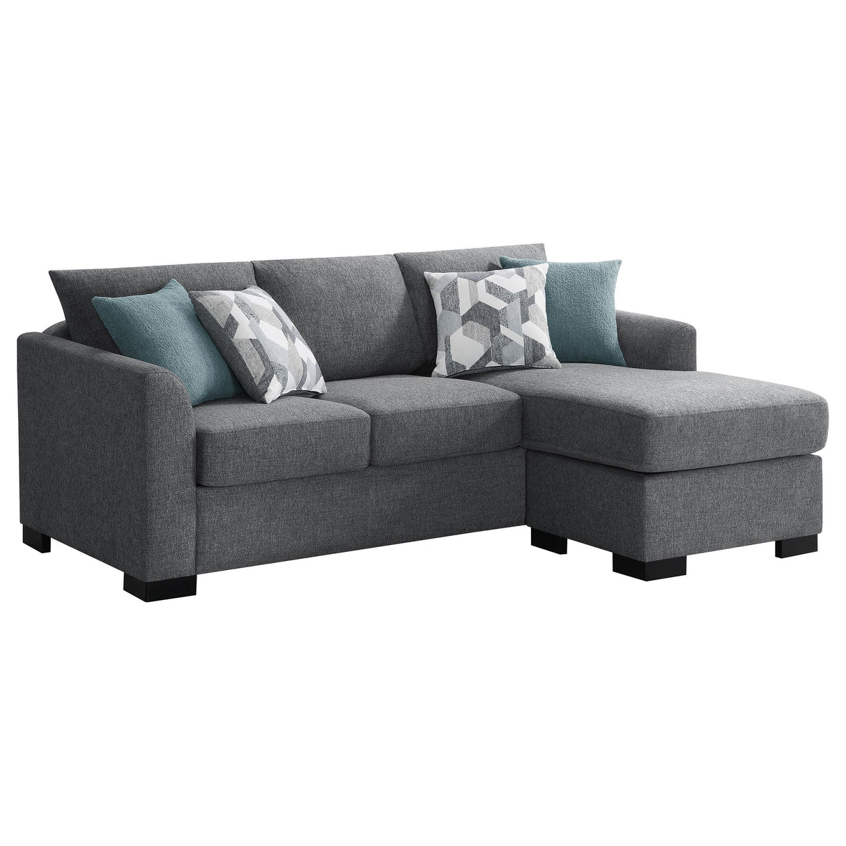 Storey Gray Upholstered Sleeper Sectional Chaise Sofa from Coaster - Luna Furniture