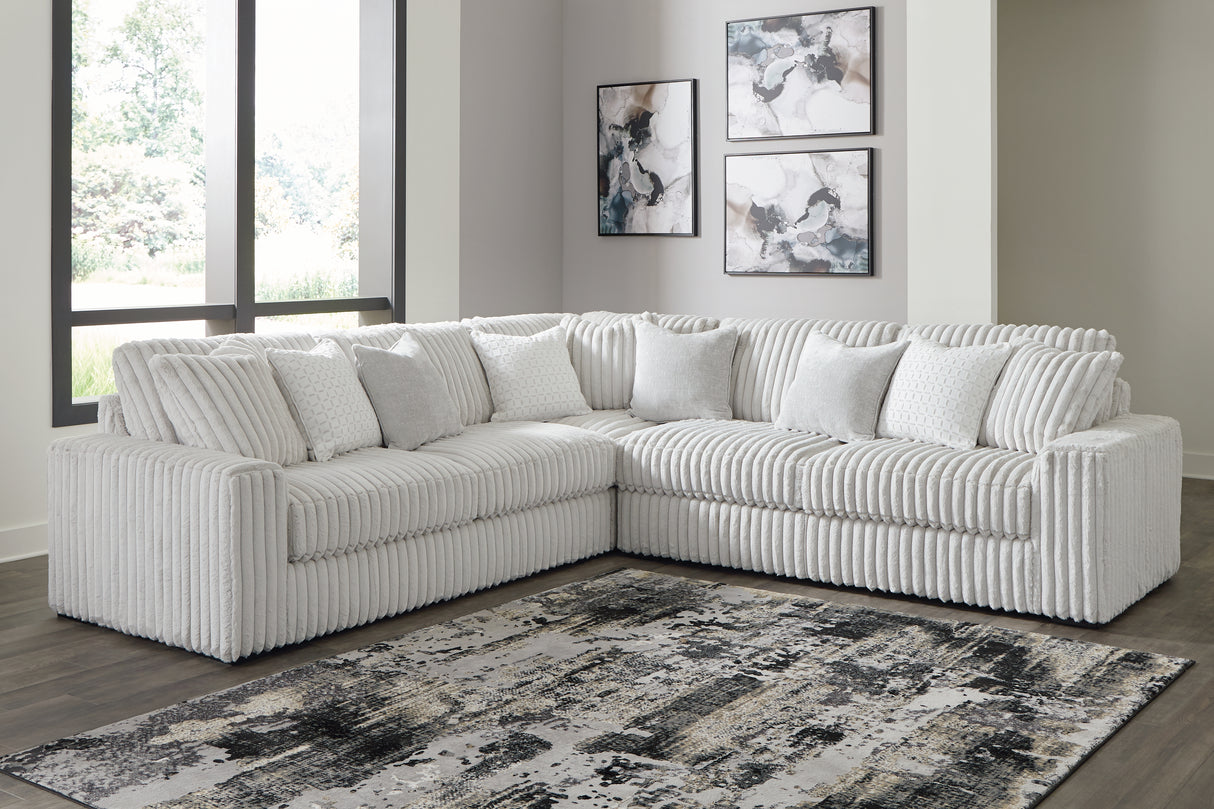 Stupendous Alloy 3-Piece Sectional with Ottoman from Ashley Furniture - Luna Furniture