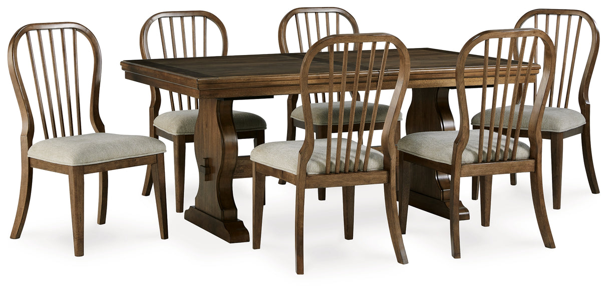 Sturlayne Brown Dining Table and 6 Chairs from Ashley - Luna Furniture