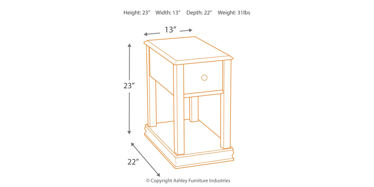 Breegin Brown Chairside End Table from Ashley - Luna Furniture