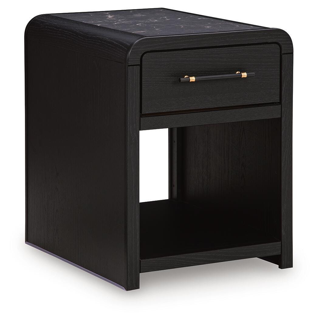 Clanden Black Rectangular End Table from Ashley - Luna Furniture