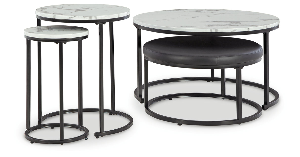 Jusmour Black/White Table (Set of 4) from Ashley - Luna Furniture