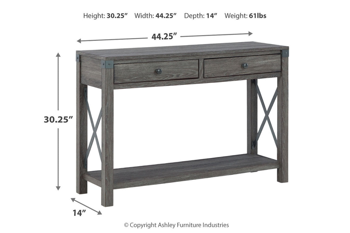 Freedan Grayish Brown Lift-top Coffee Table, 2 End Tables and Console from Ashley - Luna Furniture