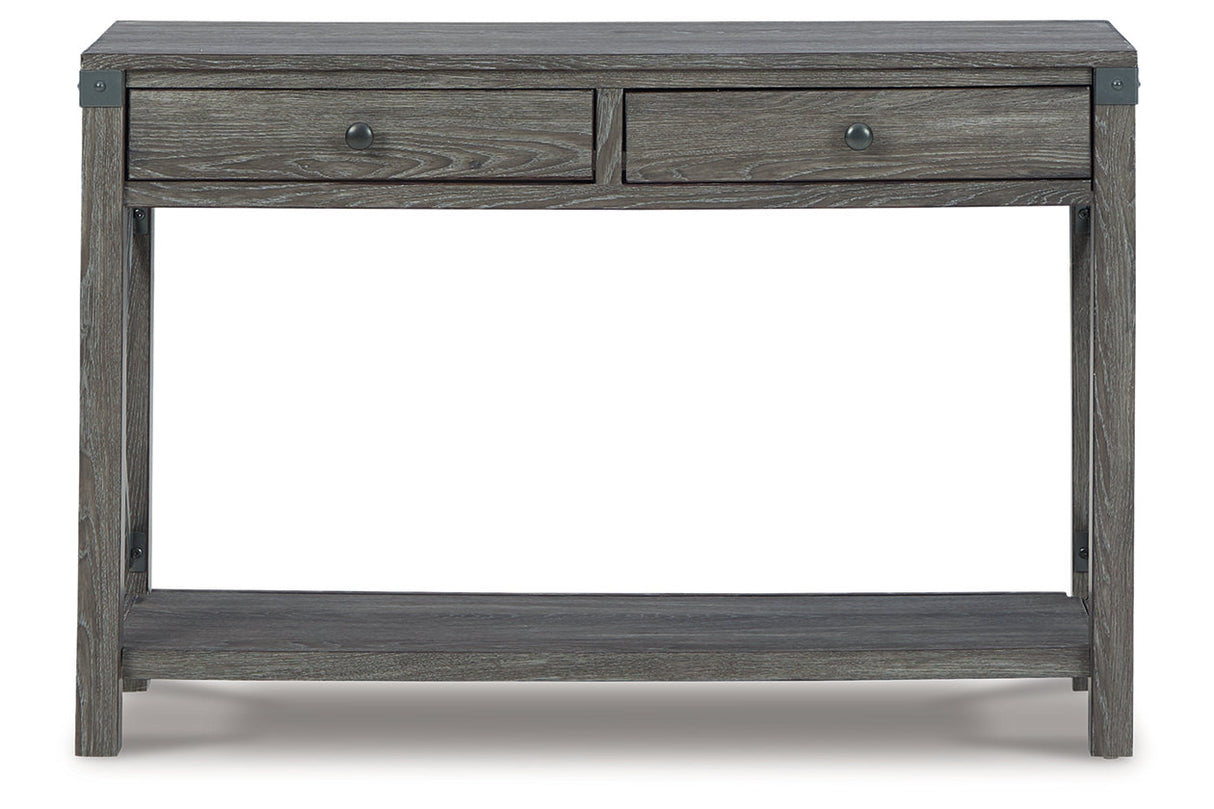 Freedan Grayish Brown Lift-top Coffee Table, 2 End Tables and Console from Ashley - Luna Furniture