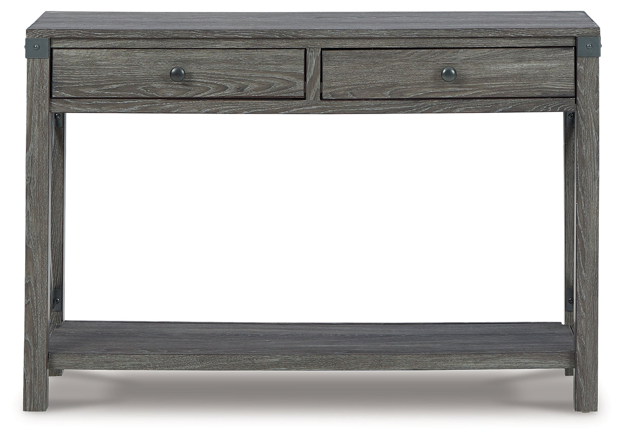 Freedan Grayish Brown Lift-top Coffee Table, 2 End Tables and Console from Ashley - Luna Furniture