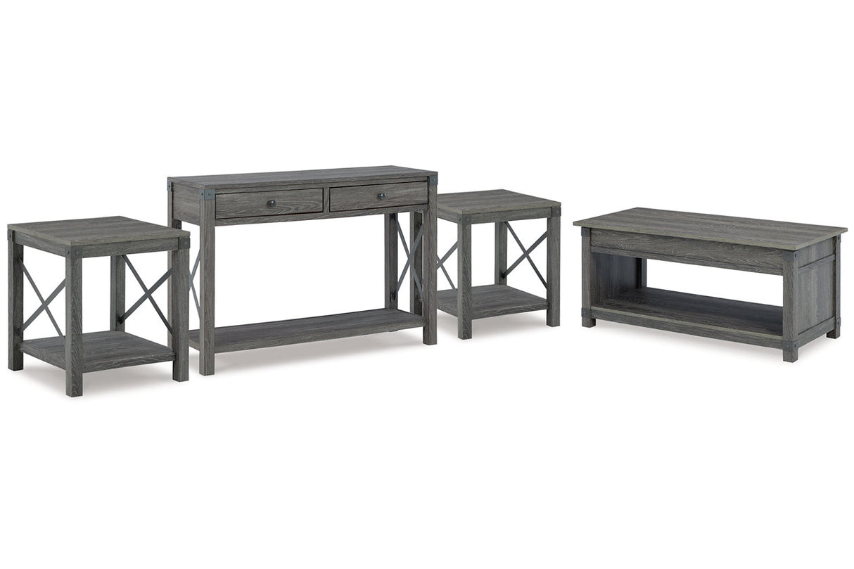 Freedan Grayish Brown Lift-top Coffee Table, 2 End Tables and Console from Ashley - Luna Furniture