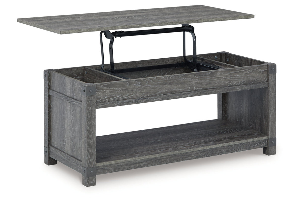 Freedan Grayish Brown Lift-top Coffee Table, 2 End Tables and Console from Ashley - Luna Furniture