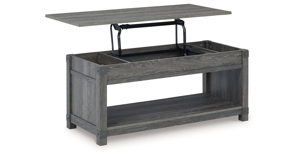 Freedan Grayish Brown Lift-Top Coffee Table from Ashley Furniture - Luna Furniture