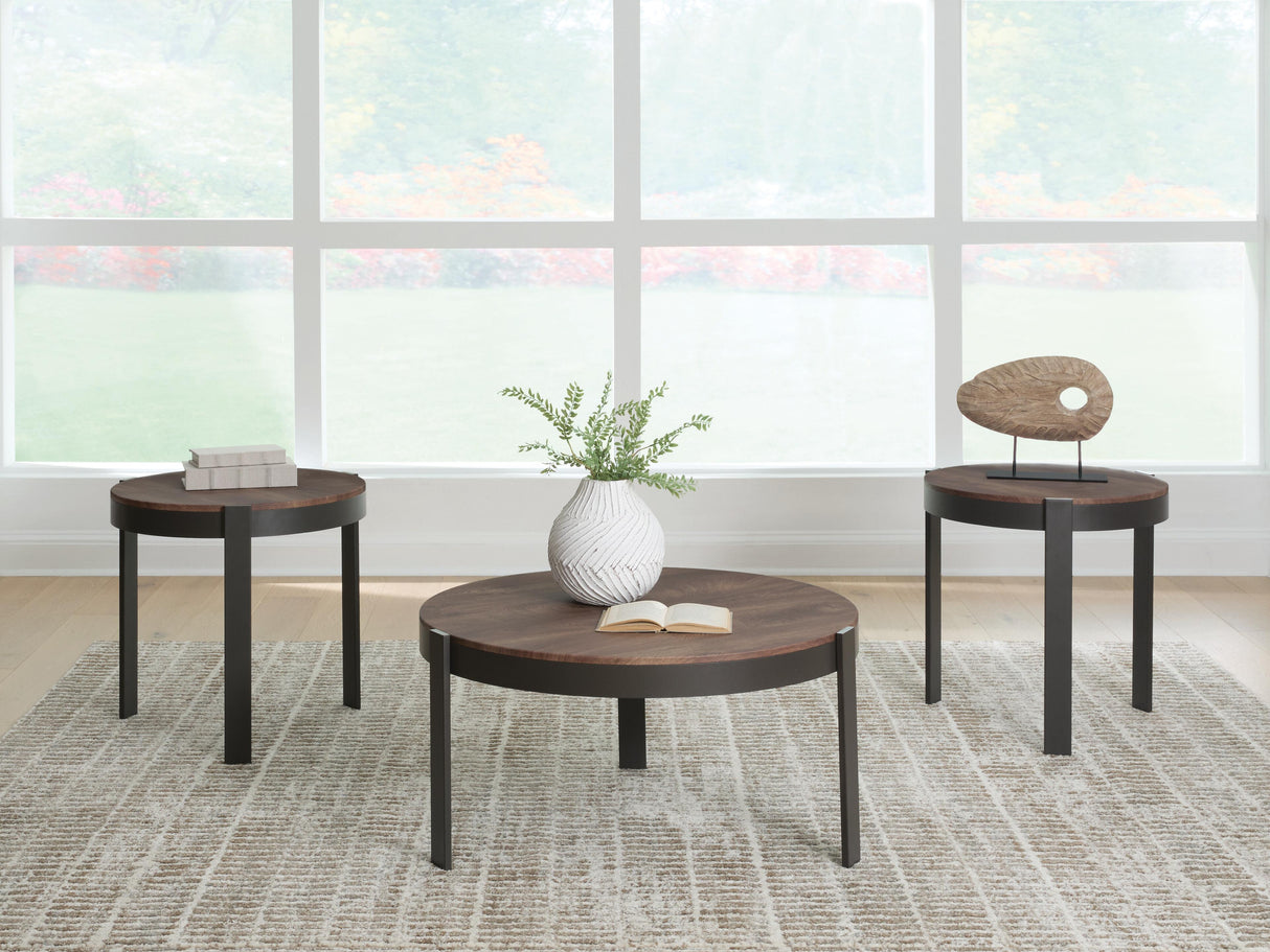 Horizon Hills Brown/Black Table (Set of 3) from Ashley - Luna Furniture
