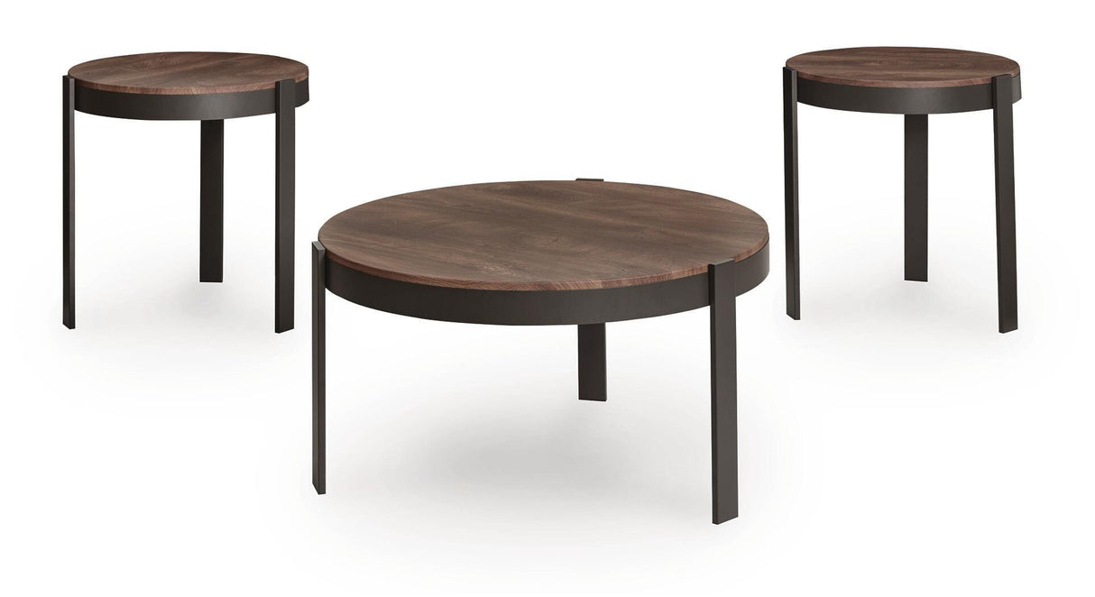 Horizon Hills Brown/Black Table (Set of 3) from Ashley - Luna Furniture