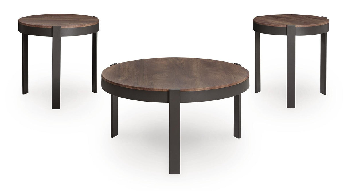 Horizon Hills Brown/Black Table (Set of 3) from Ashley - Luna Furniture