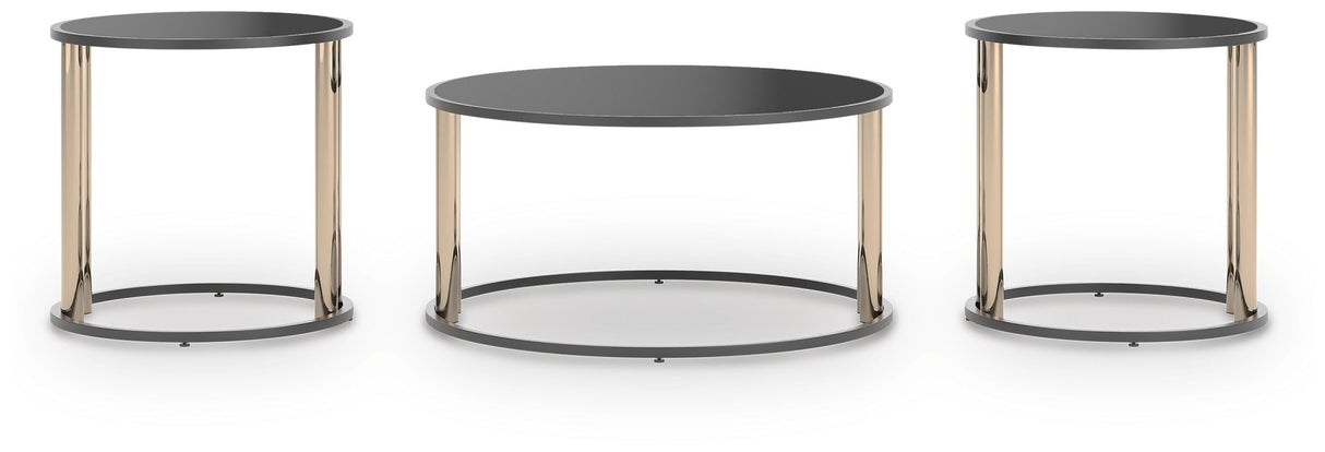 Hannerly Black/Gold Finish Table (Set of 3) from Ashley - Luna Furniture