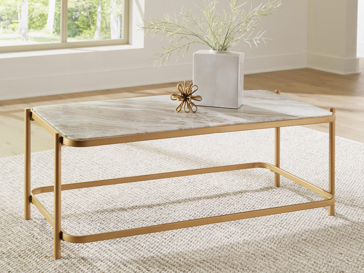 Manor Gold/Natural Coffee Table from Ashley Furniture - Luna Furniture