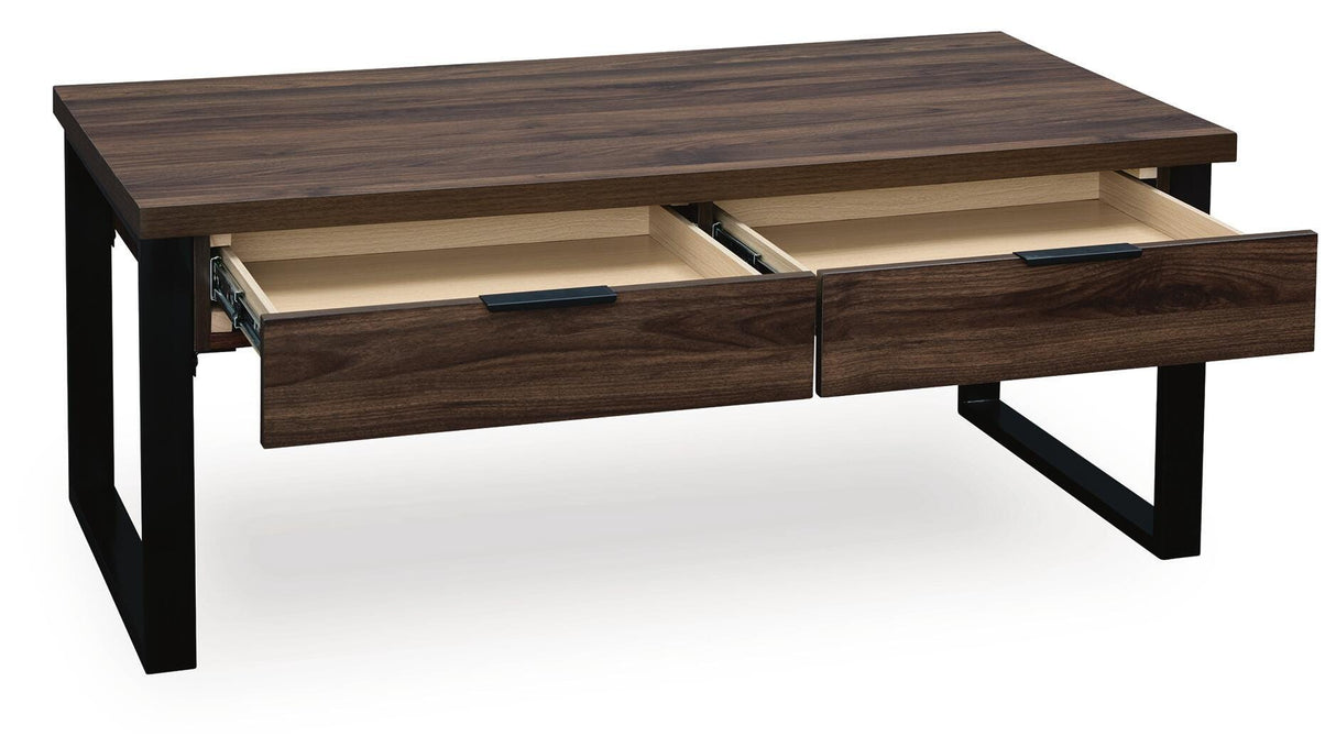 Wickman Falls Dark Brown Coffee Table from Ashley - Luna Furniture