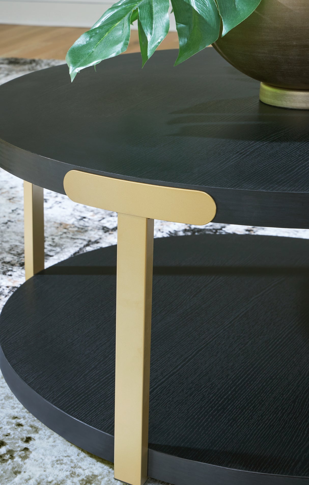 Shylore Black/Brass Finish Table (Set of 3) from Ashley - Luna Furniture