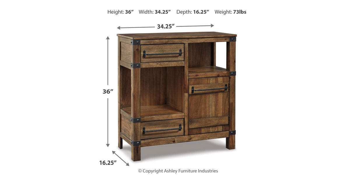 Roybeck Light Brown/Bronze Accent Cabinet from Ashley Furniture - Luna Furniture